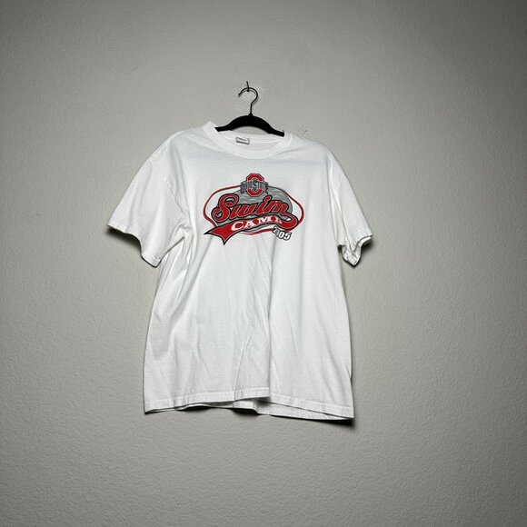 VTG Ohio State University Swim Camp Graphic T Shirt Men L White Sportwear 2005 - Picture 1 of 12